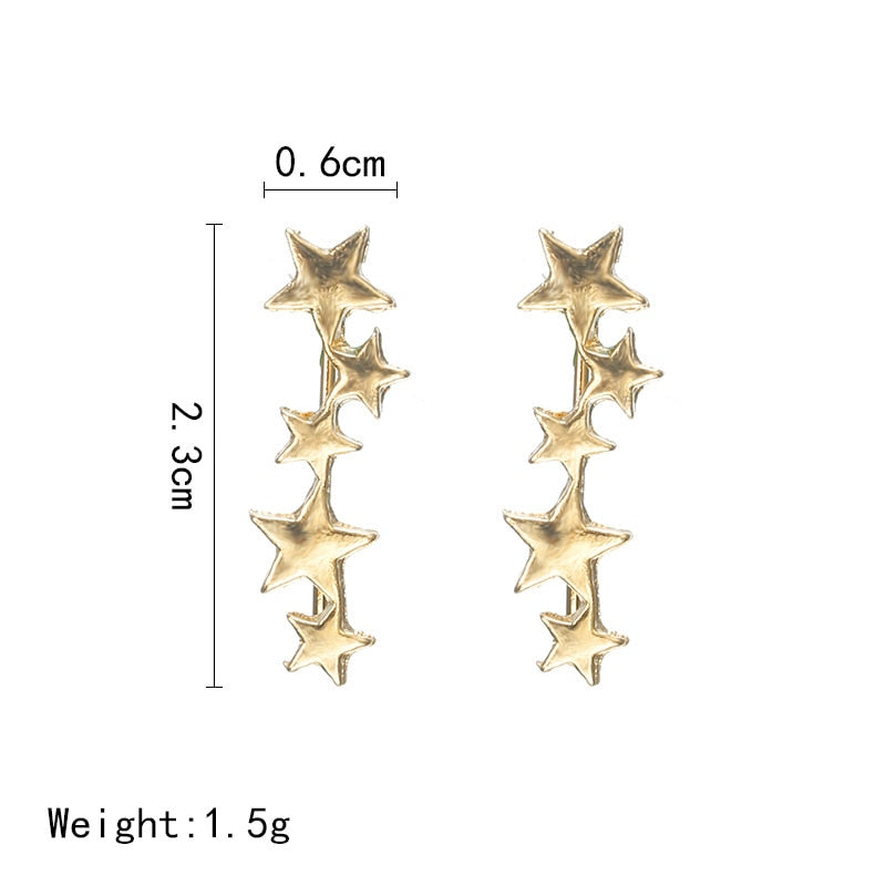 Star Ear Climber Small Stud Earring Birthday Gift Women Statement Metal Fashion Jewelry  AM2104