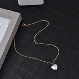 Aveuri New Arrival 2023 Fashion Sweet Girls Elegant Pearl Heart Pearl Necklace For Women Students Party Choker Jewelry Gifts