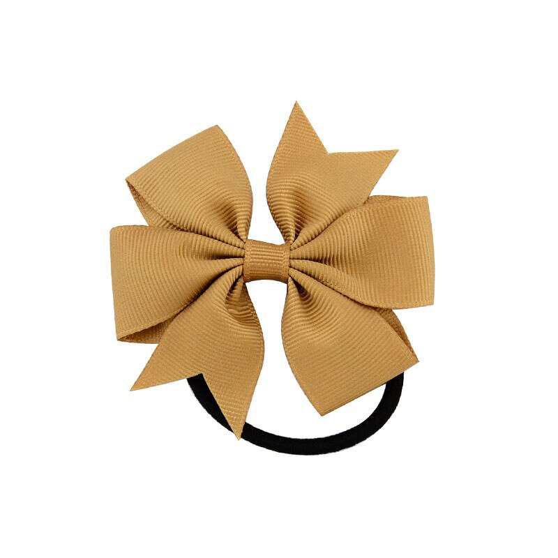 Back to school 2023 AVEURI Candy Colour Girl Bow-Knot Grosgrain Ribbon Hair Ring Female Rubber Band Elastic Hair Bands Bows Girl's Headware