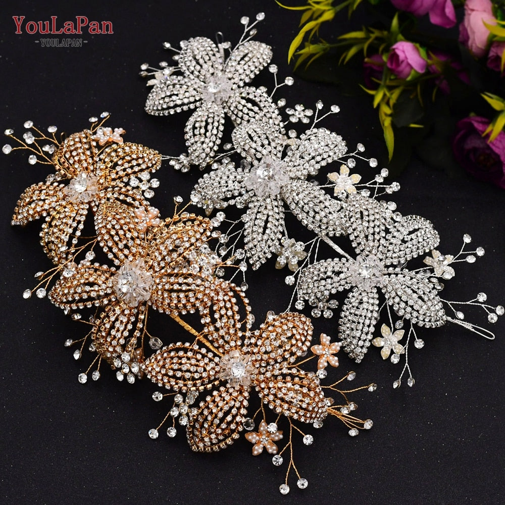 Aveuri HP252 Wedding Headband Bridal Headpieces Handmade Wedding Hair Accessories For Woman Gold Crowns For Wedding Headwear