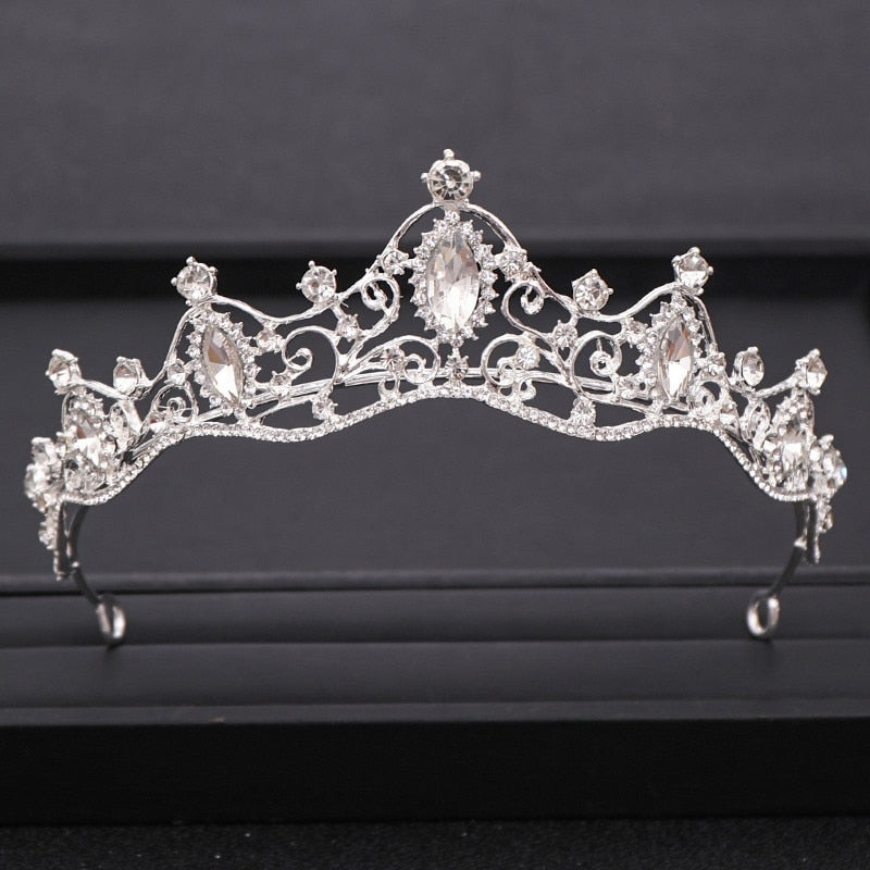 Aveuri  Wedding Crown Hair Jewelry Bridal  Hair Accessories Women Baroque Crown Rhinestones Crystal Tiaras Bride QueenParty Crowns Gift