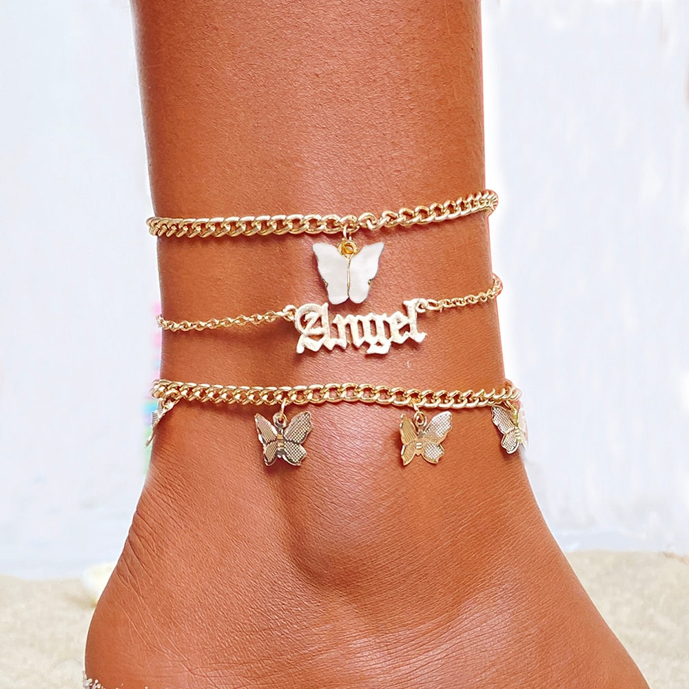 Aveuri Bohemia Chain Anklets for Women Foot Accessories 2023 Summer Beach Barefoot Sandals Bracelet ankle on the leg Female