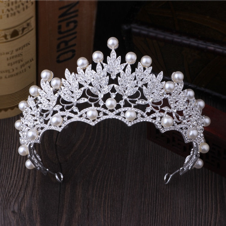 Aveuri Diverse Silver Color Gold Crystal Crowns Bride tiara Fashion Queen For Wedding Crown Headpiece Wedding Hair Jewelry Accessories