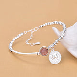Christmas Gift Korean Pink  Round Bead Charm Bracelet &Bangle For Women Wedding Jewelry Party SL112