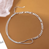 Christmas Gift New Trendy Silver Color Shiny  Zircon Chain Choker For Women Wedding Necklace Gift Fine Jewelry NK070