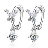 Christmas Gift Luxury Female Zircon Butterfly Earrings Fashion Jewelry Stud Earrings For Women Kids eh837