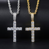 Aveuri Hiphop Cross Pendant Necklace For Women Jewelry Female Statement Men Iced Out Chain Wholesale Gold Color Homme  Jewellery HP003