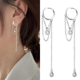 Aveuri 2023 New Fashion Shiny Long Tassel Inlaid Zircon Pendant Earrings For Women Girls Elegant Personality Trend All-Match Party Jewelry