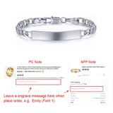 Personalize Custom Baby Bracelet Gold Silver Color Figaro Link Name Birth ID Bangle Girls Boys Child Unique Gift GBM100