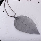 Christmas Gift Fashion Jewelry Maxi Necklace Rose Gold Color Chain Real Leaf Charm Design Pendant Necklaces & Pendants Women collier femme Gift