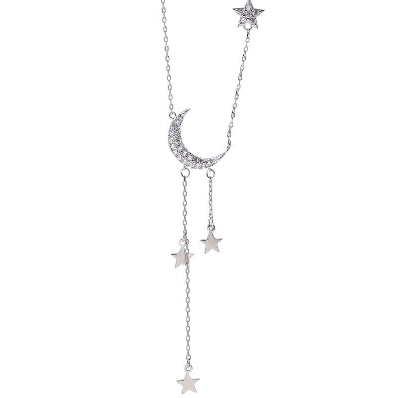 Aveuri Tassel Long Star Moon Necklaces & Pendants For Women Wedding Fashion Jewelry Chokers dz819