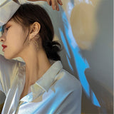 AVEURI  2023 Korean New Fashion Design Sense Line Bow Earrings Female Elegant Temperament Light Luxury Simple Earrings For Women Girls