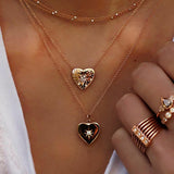 Aveuri Multi-layer Pendant Necklace Women Gold Necklace Vintage Multi-element Choker Necklace Fashion Jewelry Gift