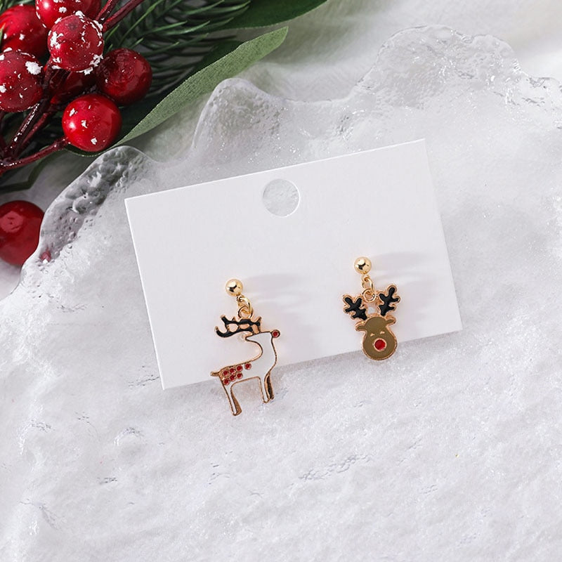 Christmas Gift New Trendy Statement Christmas Tree Earrings For Women Santa Claus Snowman Drop Earrings Jewelry Girls Christmas Gifts Wholesale