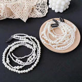 Aveuri DIY Simulated Pearl Long Tassel Hair Chains Hair Clips For Women Wedding Jewelry Luxury Pearls Head Chains Hair Pin Headwear