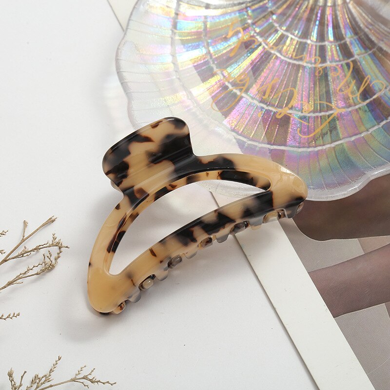 Aveuri Back to school High Quality Geometric Acetate Hair Claws Large Square Hair Crabs Clip Leopard Grain Hair Clamps For Women Hair Accessories