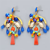 AVEURI Bohemian Beaded Big Tassel Earrings For Women Vintage Statement Drop Dangle Earrings Boho Handmade  Jewelry