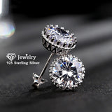 Christmas Gift Stud Earrings For Women Solid Cubic Zirconia Brincos Bridal Wedding Engagement Fine Jewelry Drop Shipping E001