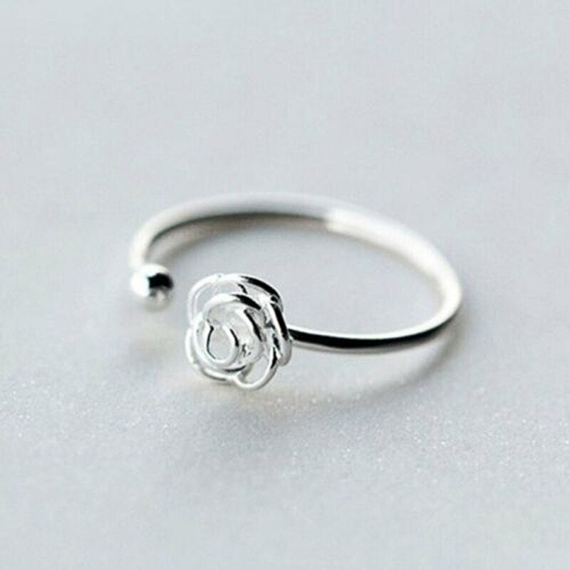 Aveuri Delicate Opening Rings For Women Silver Color Butterfly Leaf Flower Feather Finger Ring Wedding Bands New Fashion Jewelry