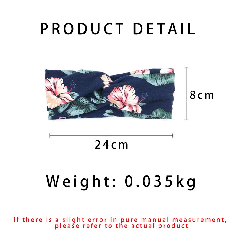 Aveuri 2022 European And American Floral Cross Hairband Temperament Printing Knotted Headband Headband Wide Edge Wash Hair Accessories