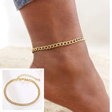 Stainless Steel Chain Anklet  for Women Girls Multi-layer Beach Ankle Bracelet Foot Link Chains Adjsutable