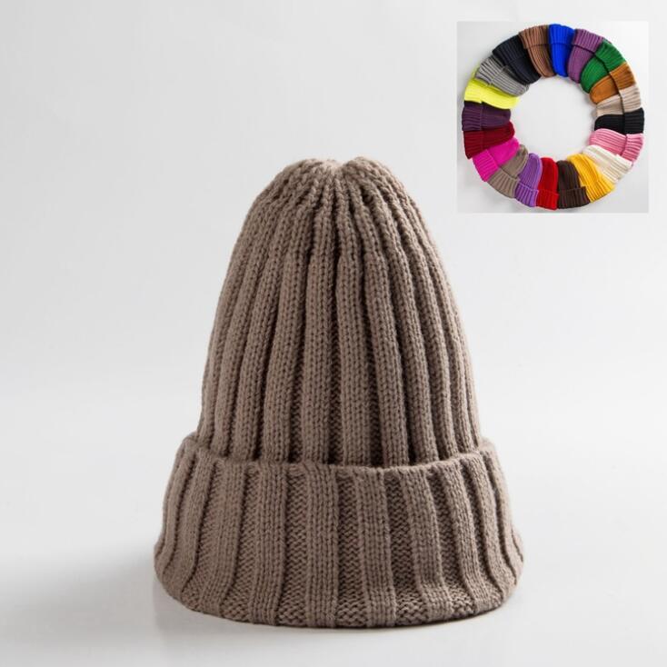 Aveuri Winter Knitted Hat For Women Acrylic Beanie Unisex Elastic Warm Hip Hop Cap Soft Baggy Bonnet Шапка Женская