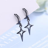 Christmas Gift alloy New Woman Fashion Jewelry High Quality Black Thai Silver Star Simple Retro Long Tassel Earrings
