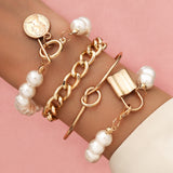 AVEURi 2023 Multilayer 5PCS/Set Box Chain Bracelets Bangles Women Men Silver Color Beads Bracelet Sets Couples Vintage Boho Jewelry