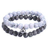AVEURi 2023 Buddhism Ethnic Yoga Magnet Clasp Bracelet Trendy New 8Mm Natural Stone Beads Couple Strand Bracelet Best Friend Gifts
