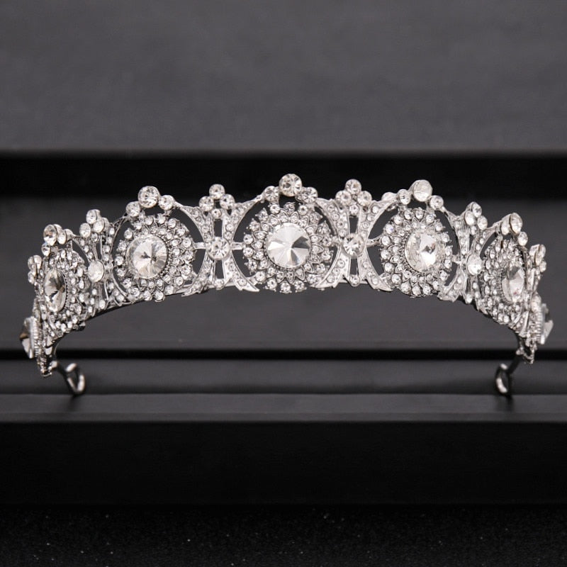 Aveuri  Wedding Crown Hair Jewelry Bridal  Hair Accessories Women Baroque Crown Rhinestones Crystal Tiaras Bride QueenParty Crowns Gift