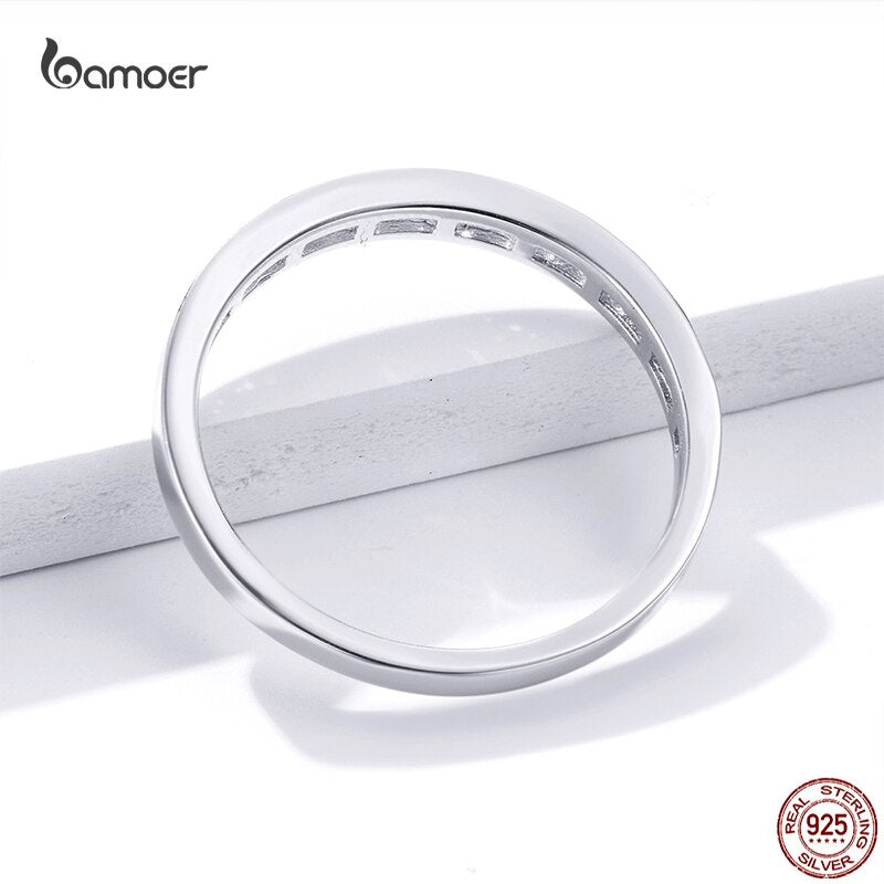 AVEURI Pure White Finger Ring for Women Shiny Clear Zircon Genuine  Elegant Ring Formal Wedding Jewelry Gift