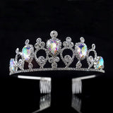 Graduation gift 6 colors Crystal Tiaras Princess Crowns for Bridal Women Rhinestone Headband Accessiories Girls Show Wedding Party Hair Jewelry
