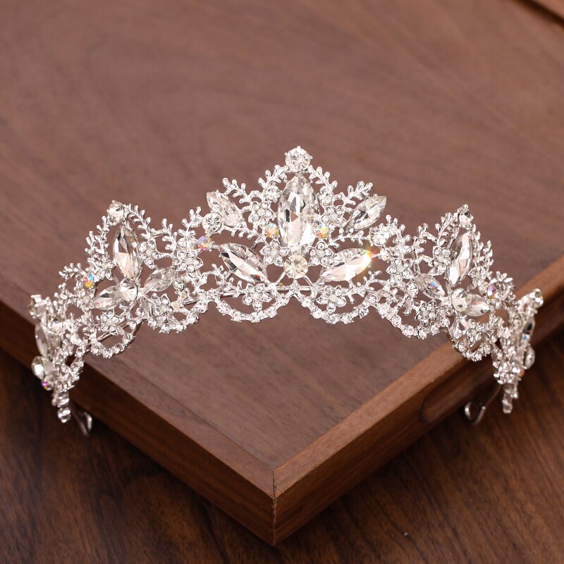 Bridal Crown And Tiara Headpiece Gold Silver Color Rhinestone Crystal Diadem Queen Crown Princess Tiaras Wedding Hair Jewelry