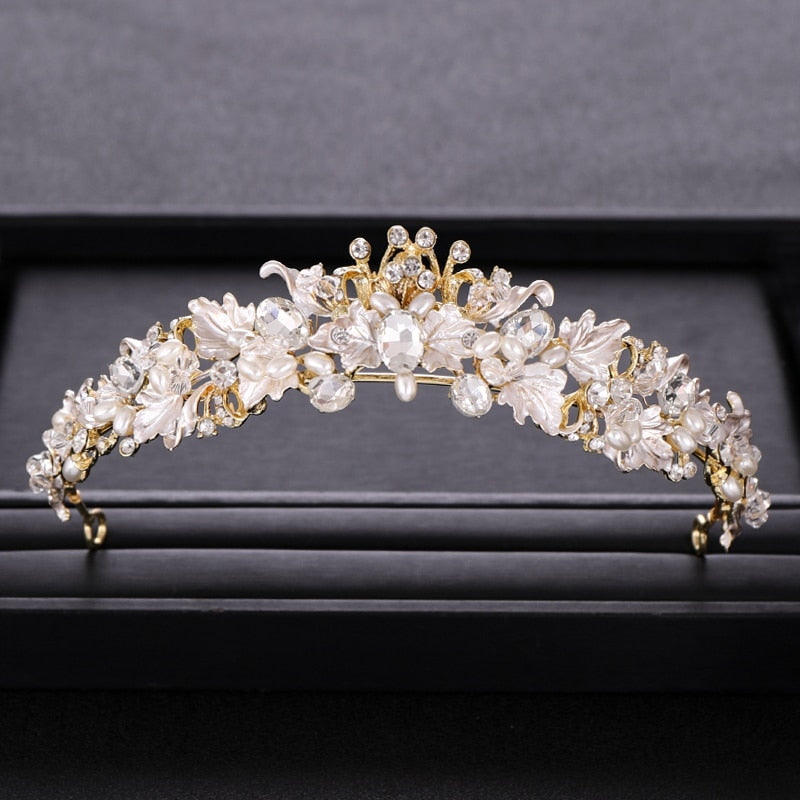 Aveuri  Wedding Crown Hair Jewelry Bridal  Hair Accessories Women Baroque Crown Rhinestones Crystal Tiaras Bride QueenParty Crowns Gift