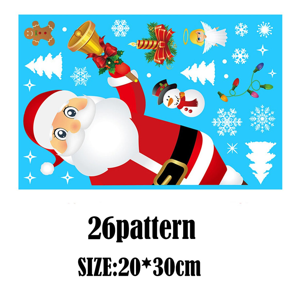 Christmas Gift Santa Claus Elk Snowman Door Refrigerat Sticker Window Sticker Wall Oranments Merry Christmas Decor For Home Happy New Year 2022