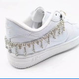 Aveuri 2023 Novelly Crystal Rhinestone Fringe Tassel Shoe Jewelry Chain Accessories Anklet Chains For Women Men Sneaker Decorations