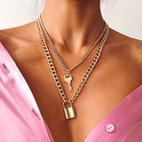 LATS Gold color necklace hip-hop sweater chain love pendant sweater chain long multi-layer necklaces for women Fashion Jewelry
