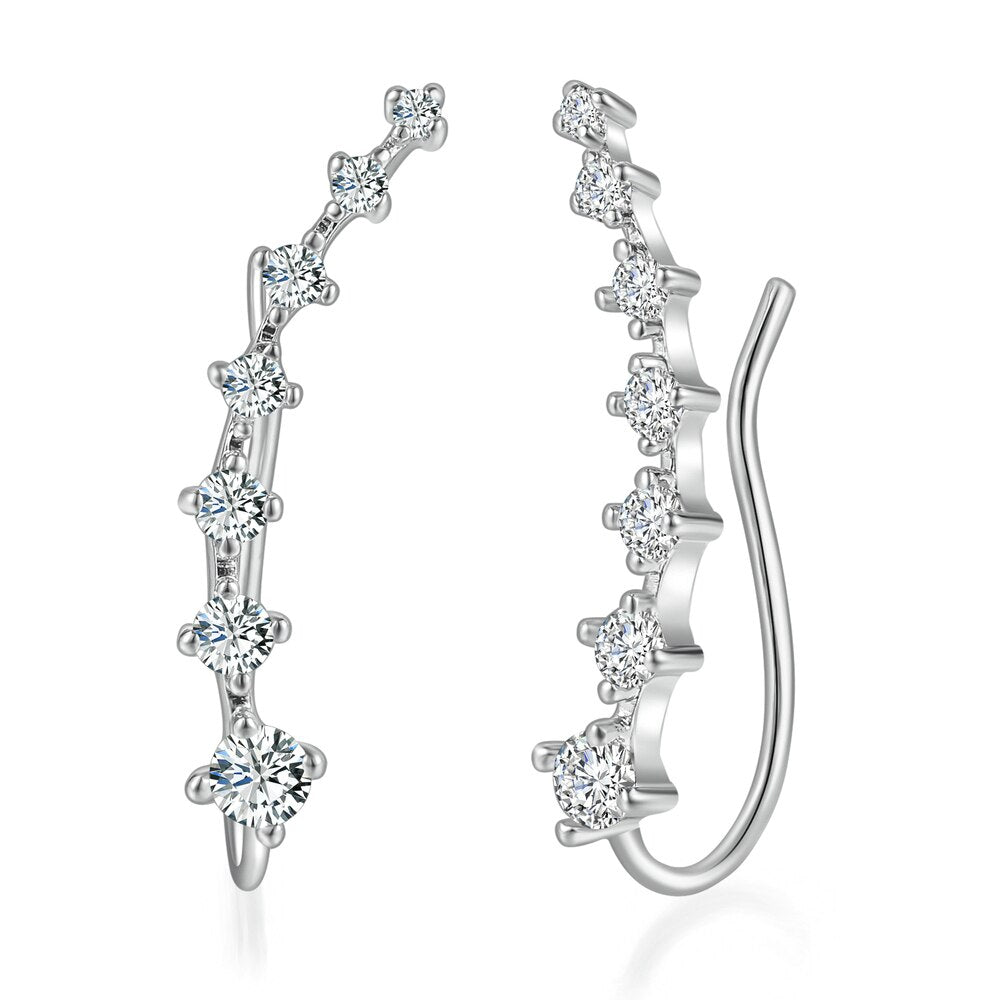 Aveuri Stud Earrings For Women Kpop Jewelry Zircon Rose Gold Color Piercing Earring Jewellery Women's Ear Cuffs Wholesale E534