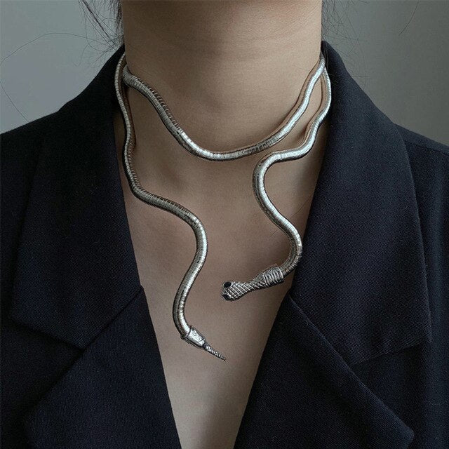 Aveuri 2023 New Hip Hop Punk Snake Distortion Irregular Metal Multifunction Adjustable Necklace Waist Chain For Women Men Jewelry