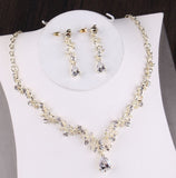 Baroque Vintage Gold Crystal Leaf Pearl Costume Jewelry Sets Rhinestone Choker Necklace Earrings Tiara Crown Wedding Jewelry Set