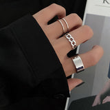 Aveuri 3 Pcs Punk Open Ring Set for Women Hiphop Joint Finger Rings Geometric Rings Party Fashion Jewelry AM6054