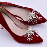 Aveuri X08 2Pcs/Lot Crystal Bride High Heel Clip Rhinestone Bridal Wedding Shoes Buckle Women Accessories High Heel Decoration