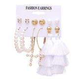 Aveuri Christmas Gift 2023 New Drop Earrings for Women Gold Color Fashion Earrings Set Female Brincos Round Circle Dangle Earring Party Jewelry Gift