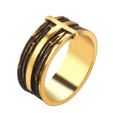 Aveuri Men Vintage Cross Religion Couple Ring Carve Men's Finger-Ring Jewelry Accessories Gift For Women