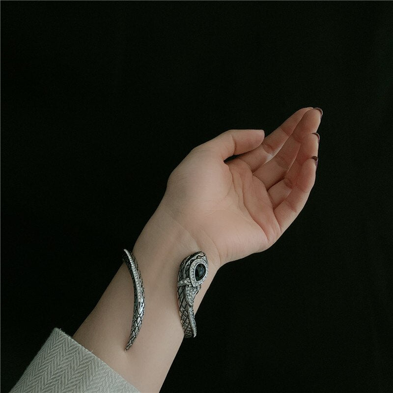 Aveuri 2023 New Hip Hop Punk Silver Colour Wave Bend Snake Metal Vintage Finger Ring For Cool Women Girls Jewelry Gifts