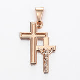 prom accessories prom accessories Prayer Jesus Necklace Chain 585 Rose Gold White Crystal Cross Pendant Necklace for Men Women Jewelry Gifts GP407