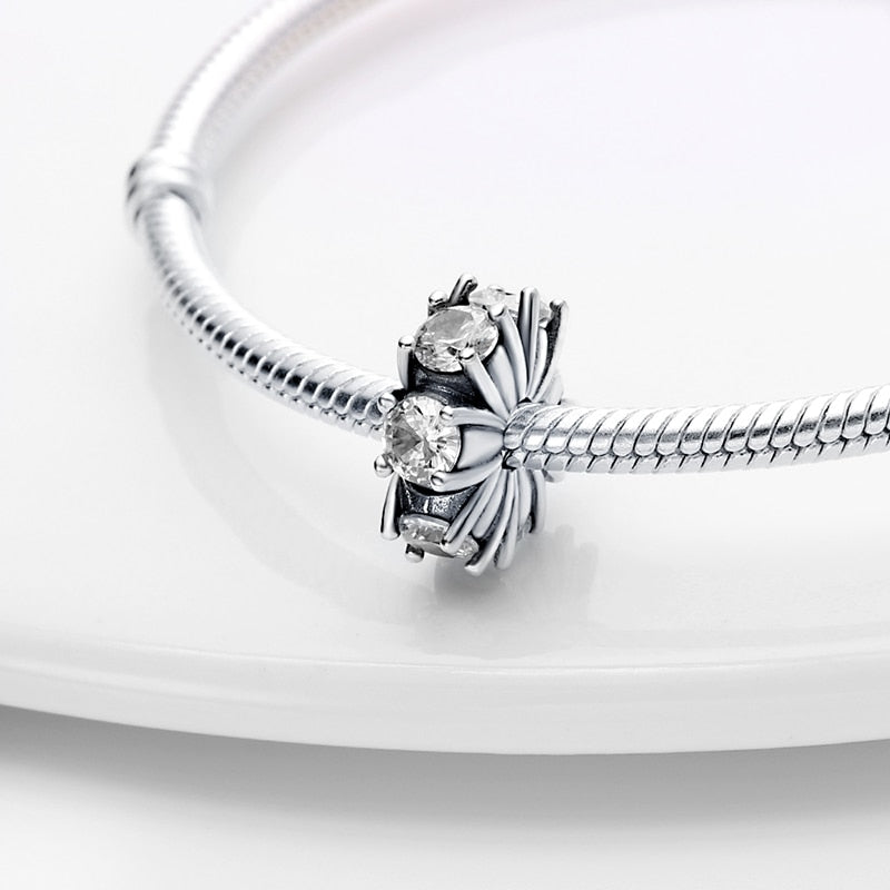 New Silver Color Long Claw Clip Bead Fit Original Pandach Bracelet women plata de ley Silver Color pendant bead diy jewelry