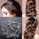 Aveuri 2023 Back To School Romantic Western Wedding Jewelry Headdress For Bride Handmade Wedding Hair Accessories Crown Floral Crystal Pearl Hair Ornaments