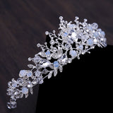 Luxury Crystal Heart Wedding Jewelry Sets Rhinestone Crown Tiara Choker Necklace Earrings Bridal Dubai African Beads Jewelry Set