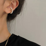 Aveuri Natural Pearl Ear Clip Long Tassel Earrings For Women Girl Bohemia Earcuff Earring Fashion Jewelry Party Accessories